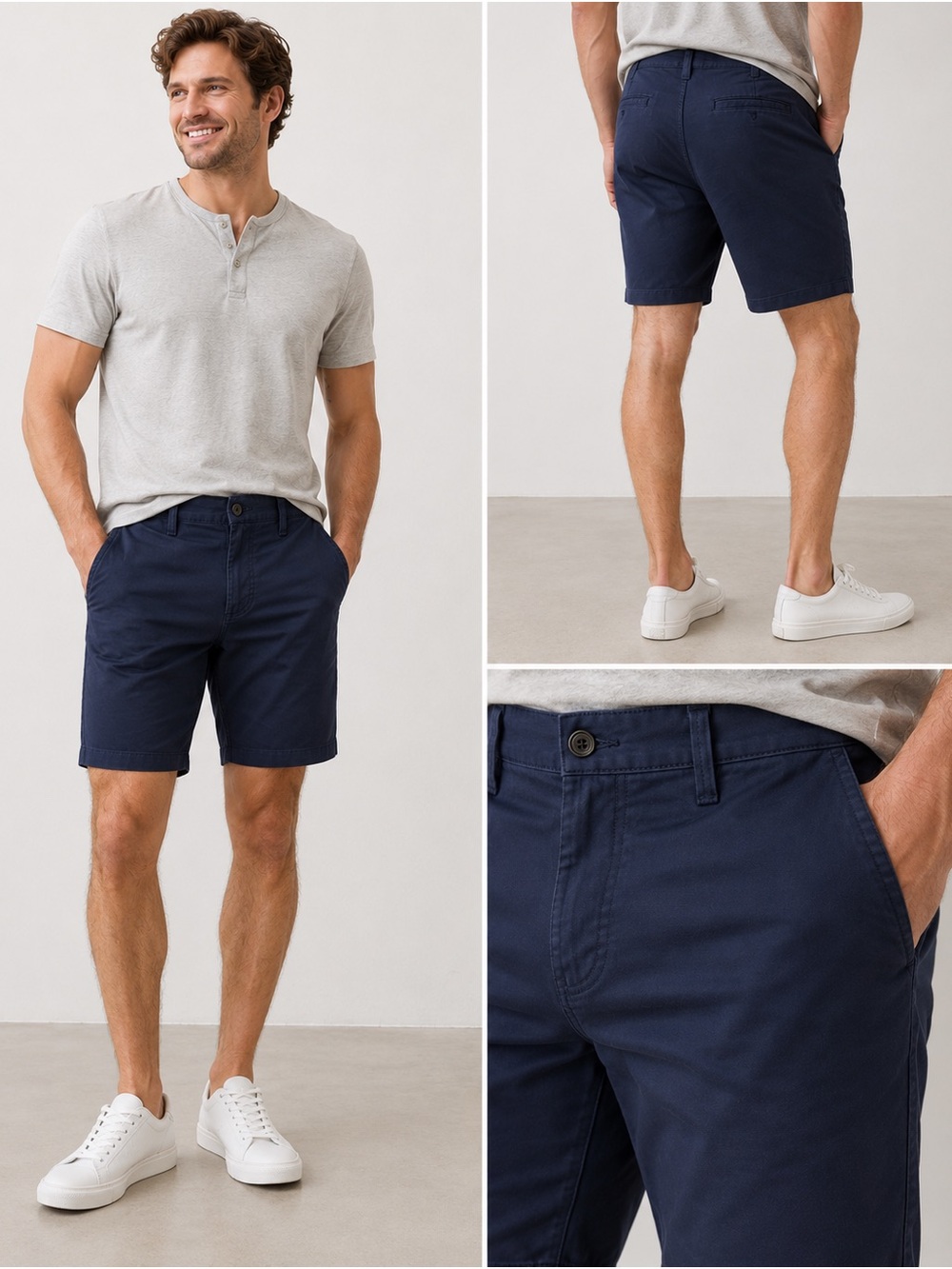 GAP Men's Navy Flat-Front Chino Shorts